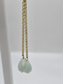 Echt zilveren oorbellen met Amazoniet goud plating