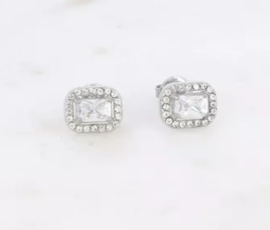 Oorknopjes - rechthoekige kristal- en zirkoonoxiden