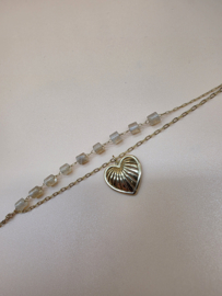 Biba Lief en Joliet armband, stainless steel, goud.