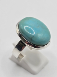 Echt zilveren ring met Arizona Turquoise maat 19.5