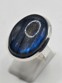 Echt zilveren ring met Labradoriet maat 18