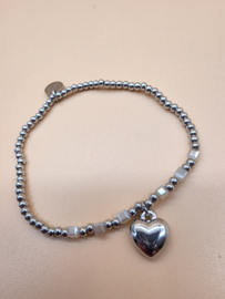Biba Lief en Joliet armband, stainless steel, zilver