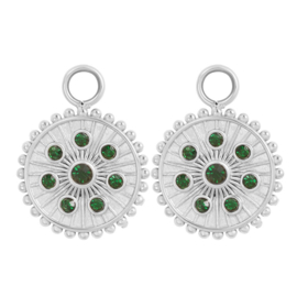 Oorring Bedels Midnight Emerald Zilver