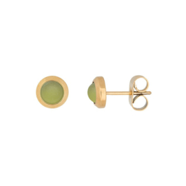 Ear studs matt olive goud