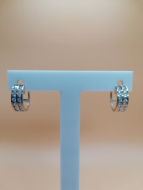Echt zilveren creolen, met zirconia