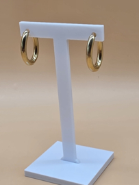 Hoepel oorbellen - dikke ovale ring 20x25mm