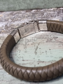 Prachtige echt lederen armband met 925 echt zilveren sluiting