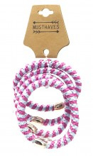 Hairtie bracelet roze/blauw