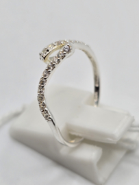 Echt zilveren dames ring Maat 17 met zirconia