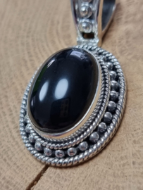 Prachtige echt zilveren hanger met Onyx