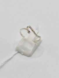 Echt zilveren dames ring Maat 17 met zirconia