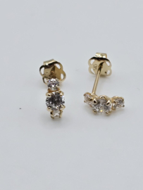 14 karaat gouden oorknopjes. 6.5x2.5 mm new bling