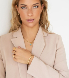 Letter & birthstone Necklace gold