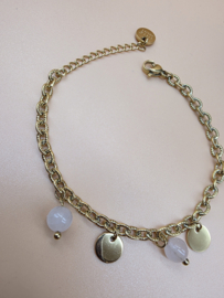 Biba Lief en Joliet armband, stainless steel, goud.