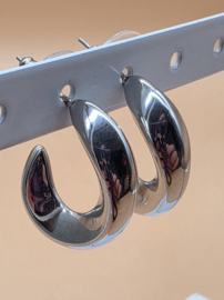 Biba Lief en Joliet, oorbellen, stainless steel, zilver