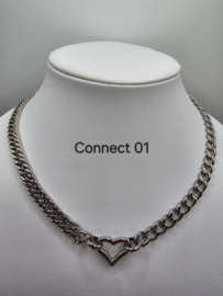 Connect 01 ketting, 45,6 cm lengte Zilver