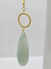 Echt zilveren oorbellen met Amazoniet goud plating