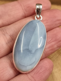 Echt zilveren hanger met Blauwe Opaal.