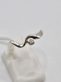 Echt zilveren dames ring Maat 19 met zirconia