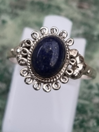 Echt zilveren ring met Lapis Lazulli steen maat 18