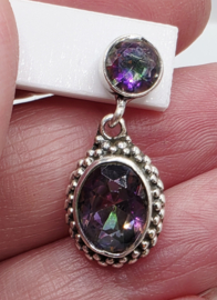 Echt zilveren oorbellen, Mystic Topaas