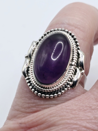 Zilveren ring Amethist maat 17.5