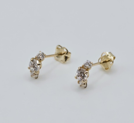 14 karaat gouden oorknopjes. 6.5x2.5 mm new bling