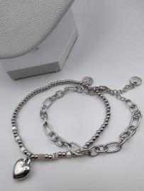 Biba Liet en Joliet sieraden set, stainless steel, 4 delig. 2632