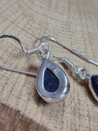 Echt zilveren oorbellen, Lapis Lazuli