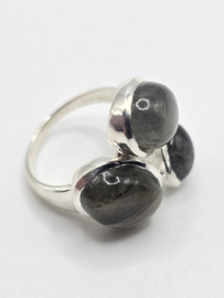 Echt zilveren ring met Labradoriet maat 19