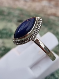 Echt zilveren ring met Lapis Lazulli steen maat 16