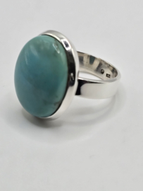 Echt zilveren ring met Arizona Turquoise maat 19.5
