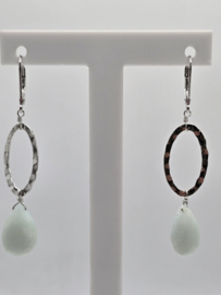 Echt zilveren oorbellen met Amazoniet