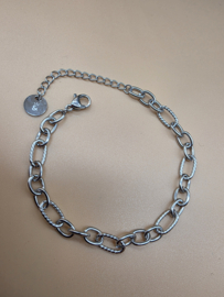 Biba Lief en Joliet armband, stainless steel, zilver