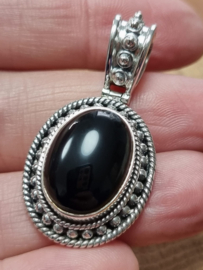Prachtige echt zilveren hanger met Onyx