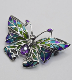 925 zilveren broche, met Amethist