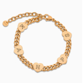 Five hearts bracelet Rosé