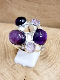 Zilveren ring Amethist maat 20.5