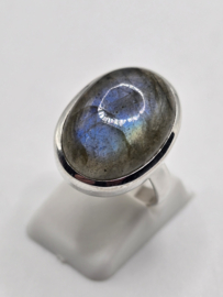 Echt zilveren ring met Labradoriet maat 16.5