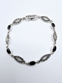 Echt zilveren armband Marcasiet maat 19 cm.