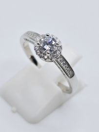 Echt zilveren ring met Zirkonia Silver Maat 17  MDZ12