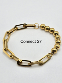 Connect  27 armband compleet, 3 verschillende maten. Goud