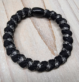 Hairtie bracelet zwart/zilver