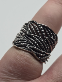 Echt zilveren fantasie ring prachtig model maat 18