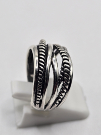 Echt zilveren fantasie ring prachtig model maat 17