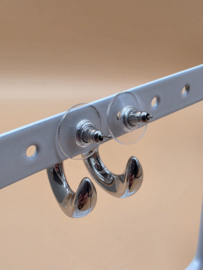 Biba Lief en Joliet, oorbellen, stainless steel, zilver