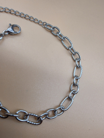 Biba Lief en Joliet armband, stainless steel, zilver