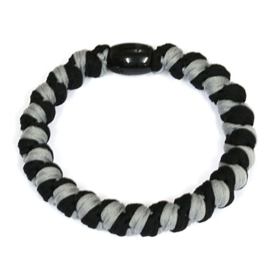 Hairtie bracelet zwart/grijs