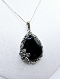 Echt zilver met Marcasiet ketting hangers