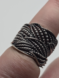 Echt zilveren fantasie ring prachtig model maat 18